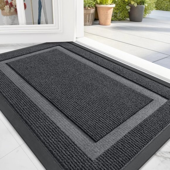 29.5x17 Front Door Mat, Waterproof All-Season, Fade-Resistant Entryway Mat, Grey - Picture 1 of 8